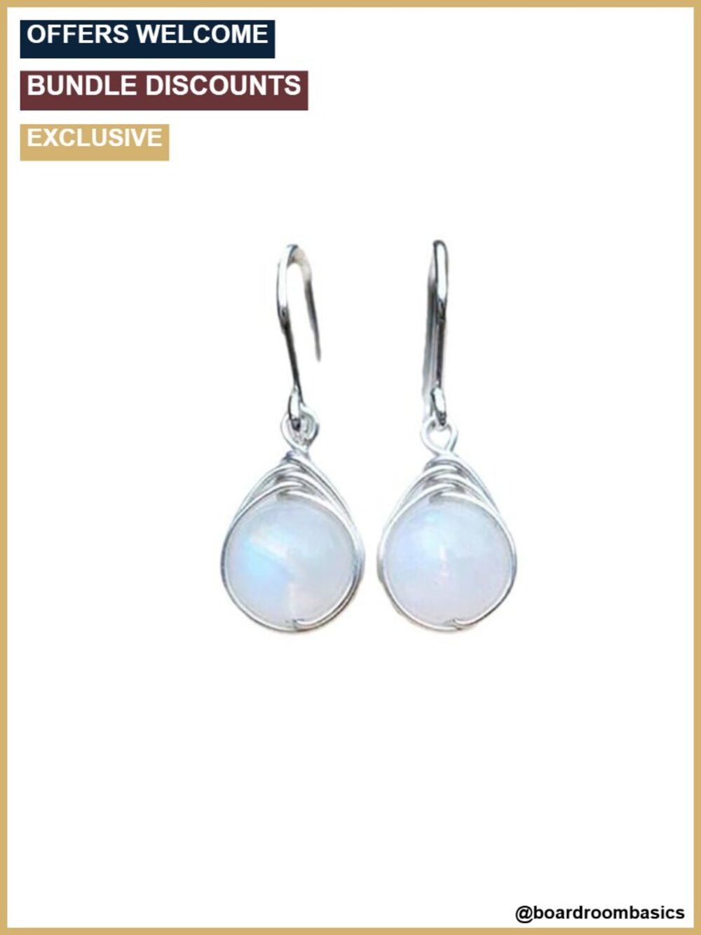 Moonstone 925 Sterling Silver Drop Dangle Earrings